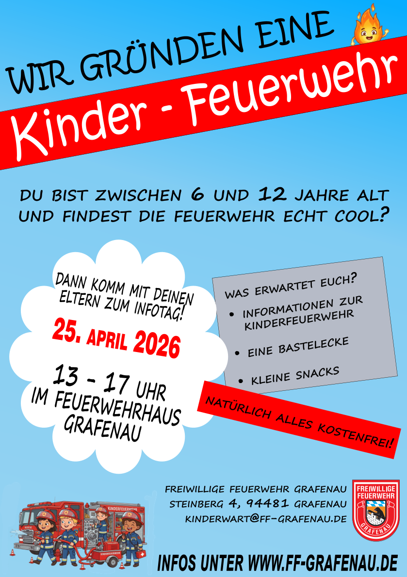 Flyer Kinderfeuerwehr Infotag 25. April 2026